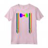 Clown Arcobaleno Bretelle Papillon Bambini - T-shirt Costume Rapido per Halloween - Ideale per Feste e Trucchi