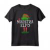 Maestra Elfo Famiglia Natale Personalizzata Divertente Maglietta - Regalo Insegnante Natale Cappello Elfico