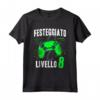 Festeggiato Livello 8 - Maglietta Videogiochi Bambino 8 Anni Compleanno - Idea Regalo Gamer
