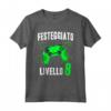Festeggiato Livello 8 - Maglietta Videogiochi Bambino 8 Anni Compleanno - Idea Regalo Gamer