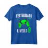 Festeggiato Livello 8 - Maglietta Videogiochi Bambino 8 Anni Compleanno - Idea Regalo Gamer