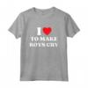 I Heart To Make Boys Cry - Divertente Maglietta Cuore Rosso per Ragazze - Regalo Compleanno Fidanzati Giovani