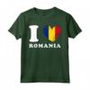 I Love Romania - Cuore Bandiera Romania Maglietta by HapTiger - Ideale per gli Amanti della Romania