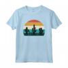 Regalo Amante Retrò - Cactus Sunset Saguaro / Opuntia Maglietta per Amanti delle Piante del Deserto - Ideale per Compleanno o Natale