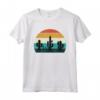 Regalo Amante Retrò - Cactus Sunset Saguaro / Opuntia Maglietta per Amanti delle Piante del Deserto - Ideale per Compleanno o Natale