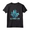 I Love London England Skyline Graphic Design Maglietta - London Souvenir Apparel for Men, Women, and Kids - Unique London Gifts and Apparel