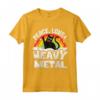 Peace Love & Heavy Metal Cat Kids Punk Band Metallo Arcobaleno Maglietta - Design Gatto Unico per Bambini Heavy Metal e Membri di Band Punk Rock