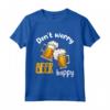 Don't worry beer happy - Maglietta Divertente per Amanti della Birra - Ideale per Addii al Celibato o Feste