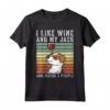 I Like Wine Jack Russell Terrier Retro Vintage Cane Maglietta - Regalo unico per amanti dei cani Jack Russell Terrier