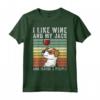 I Like Wine Jack Russell Terrier Retro Vintage Cane Maglietta - Regalo unico per amanti dei cani Jack Russell Terrier