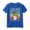 I Like Wine Jack Russell Terrier Retro Vintage Cane Maglietta - Regalo unico per amanti dei cani Jack Russell Terrier