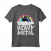 Metal Rainbow Cat Satanic - T-shirt Heavy Metal Arcobaleno per Bambini e Adulti Amanti della Musica Rock Punk - Stile Gotico e Pastello