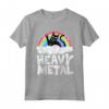 Metal Rainbow Cat Satanic - T-shirt Heavy Metal Arcobaleno per Bambini e Adulti Amanti della Musica Rock Punk - Stile Gotico e Pastello