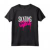 Bambino Skateboard Girl Sprayer Graffiti Skateboarding Skating Girl Maglietta - Retro 80's Style Funny Skateboarding Quote T-Shirt for Girls