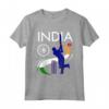 India Cricket con Bandiera Indiana Pennellata Maglietta - Mostra il Tuo Orgoglio per la Squadra Nazionale