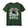 Peace Love & Heavy Metal - Maglietta Cat Kids Punk Band Metallo Arcobaleno - Abbigliamento Punk Rock per Bambini e Adolescenti