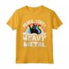 Peace Love & Heavy Metal - Maglietta Cat Kids Punk Band Metallo Arcobaleno - Abbigliamento Punk Rock per Bambini e Adolescenti