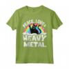 Peace Love & Heavy Metal - Maglietta Cat Kids Punk Band Metallo Arcobaleno - Abbigliamento Punk Rock per Bambini e Adolescenti