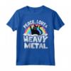Peace Love & Heavy Metal - Maglietta Cat Kids Punk Band Metallo Arcobaleno - Abbigliamento Punk Rock per Bambini e Adolescenti