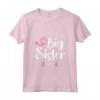 HapTiger Promoted to Big Sister 2023 - Maglietta per sorelle maggiori in attesa di una sorellina o fratellino - Design moderno Bianco e Pink