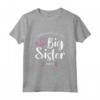 HapTiger Promoted to Big Sister 2023 - Maglietta per sorelle maggiori in attesa di una sorellina o fratellino - Design moderno Bianco e Pink