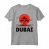 Dubai 80s Palm Sunset - Tropical Beach Summer Maglietta - Vintage Retro Design for Beach Lovers