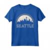 Grunge Seattle Orizzonte - Maglietta con Design Angosciato - Ideale per Amanti della Musica e della Città