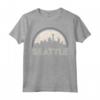 Grunge Seattle Orizzonte - Maglietta con Design Angosciato - Ideale per Amanti della Musica e della Città