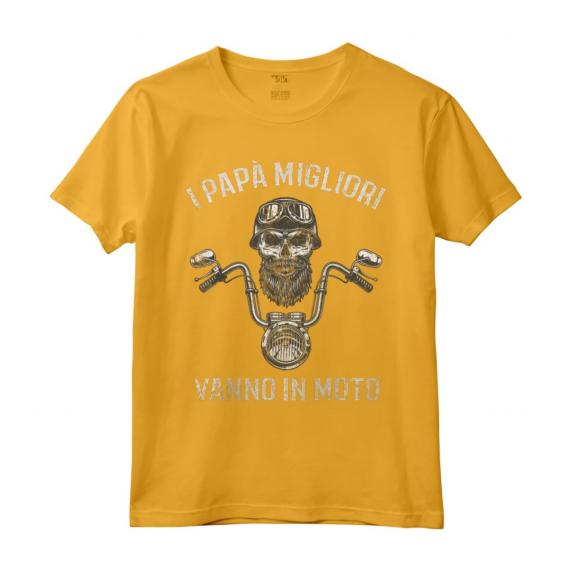Motociclista Papà - Maglietta Design Vintage con Frase - Ideale per Amanti delle Moto d'Epoca