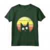Design Gatto Nero su Tramonto Vintage - Maglietta Retrò per Amanti dei Gatti - Regalo Ideale per Natale, San Valentino e Compleanni