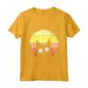 Design Gatto Nero su Tramonto Vintage - Maglietta Retrò per Amanti dei Gatti - Regalo Ideale per Natale, San Valentino e Compleanni