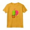 Carino Cartoon Cactus e Palloncino Abbraccio Amore T-Shirt - Ideale per San Valentino - Regalo Unico e Divertente