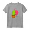 Carino Cartoon Cactus e Palloncino Abbraccio Amore T-Shirt - Ideale per San Valentino - Regalo Unico e Divertente
