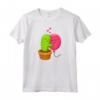 Carino Cartoon Cactus e Palloncino Abbraccio Amore T-Shirt - Ideale per San Valentino - Regalo Unico e Divertente