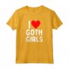 HapTiger Maglietta - I Love Goth Girls Retro Design Funny T-Shirt - Perfect for Boys, Girls, Men, Women - Ideal Gift for Christmas, Anniversary, Valentines Day, Birthday Party