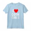HapTiger Maglietta - I Love Goth Girls Retro Design Funny T-Shirt - Perfect for Boys, Girls, Men, Women - Ideal Gift for Christmas, Anniversary, Valentines Day, Birthday Party
