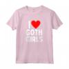 HapTiger Maglietta - I Love Goth Girls Retro Design Funny T-Shirt - Perfect for Boys, Girls, Men, Women - Ideal Gift for Christmas, Anniversary, Valentines Day, Birthday Party