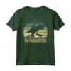 Papasaurus 3 Bambini - Maglietta Vintage Retro Sunset per il Papà Dinosaur Lover - Ideale per la Festa del Papà