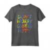 Maglietta Hippie Don't Worry Be Hippy - Camicia Arcobaleno con Simboli della Pace - Ideale per Festival e Yoga