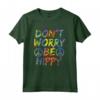 Maglietta Hippie Don't Worry Be Hippy - Camicia Arcobaleno con Simboli della Pace - Ideale per Festival e Yoga