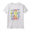 Maglietta Hippie Don't Worry Be Hippy - Camicia Arcobaleno con Simboli della Pace - Ideale per Festival e Yoga