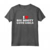 HapTiger I Heart Big Booty Goth Girls Red Heart Funny Retro Design Tee - Express Love for Gothic Girls
