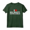 HapTiger I Heart Big Booty Goth Girls Red Heart Funny Retro Design Tee - Express Love for Gothic Girls