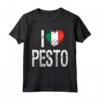I Love Pesto - Camicia con Bandiera d'Italia - Maglietta per veri Amanti del Cibo Italiano