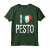 I Love Pesto - Camicia con Bandiera d'Italia - Maglietta per veri Amanti del Cibo Italiano