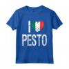I Love Pesto - Camicia con Bandiera d'Italia - Maglietta per veri Amanti del Cibo Italiano