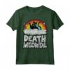 Retro Rainbow Cats - Divertente Death Meowtal Cat Maglietta Rock Vintage per Amanti dei Gatti e della Musica
