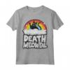 Retro Rainbow Cats - Divertente Death Meowtal Cat Maglietta Rock Vintage per Amanti dei Gatti e della Musica