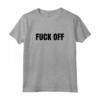 Fack Off – Design – Fuck Off – Bianco Grigio Argento Maglietta - T-shirt Umore Nero per Pessimisti Divertenti