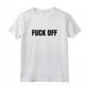Fack Off – Design – Fuck Off – Bianco Grigio Argento Maglietta - T-shirt Umore Nero per Pessimisti Divertenti